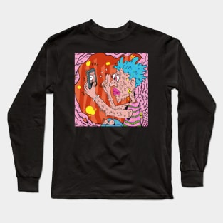 Dope melting man posing oh yea to the iphone illustration Long Sleeve T-Shirt